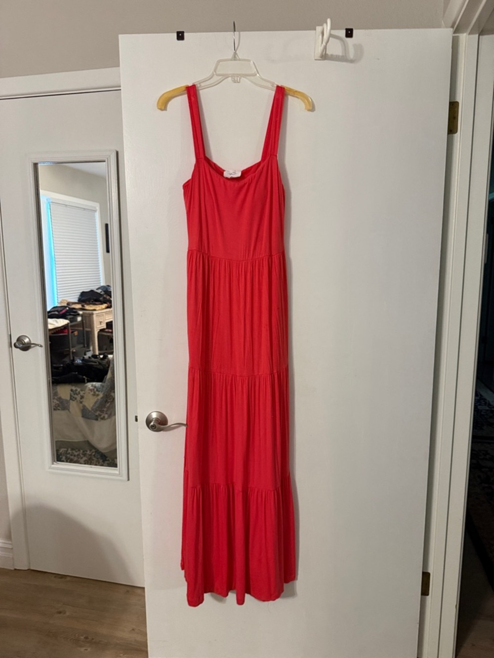 Soma Red Sleeveless Tiered Maxi Dress